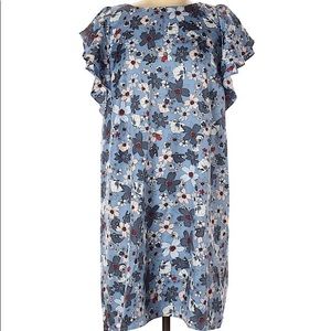 Ann Taylor Ruffle Sleeve Dress Sz M